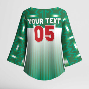 Custom Morocco Football Kimono Sleeve Blouse 1994 Retro Green Version - African Pride