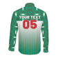 Custom Morocco Football Long Sleeve Button Shirt 1994 Retro Green Version - African Pride