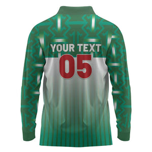 Custom Morocco Football Long Sleeve Polo Shirt 1994 Retro Green Version - African Pride