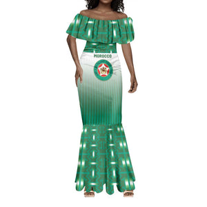 Custom Morocco Football Mermaid Dress 1994 Retro Green Version - African Pride