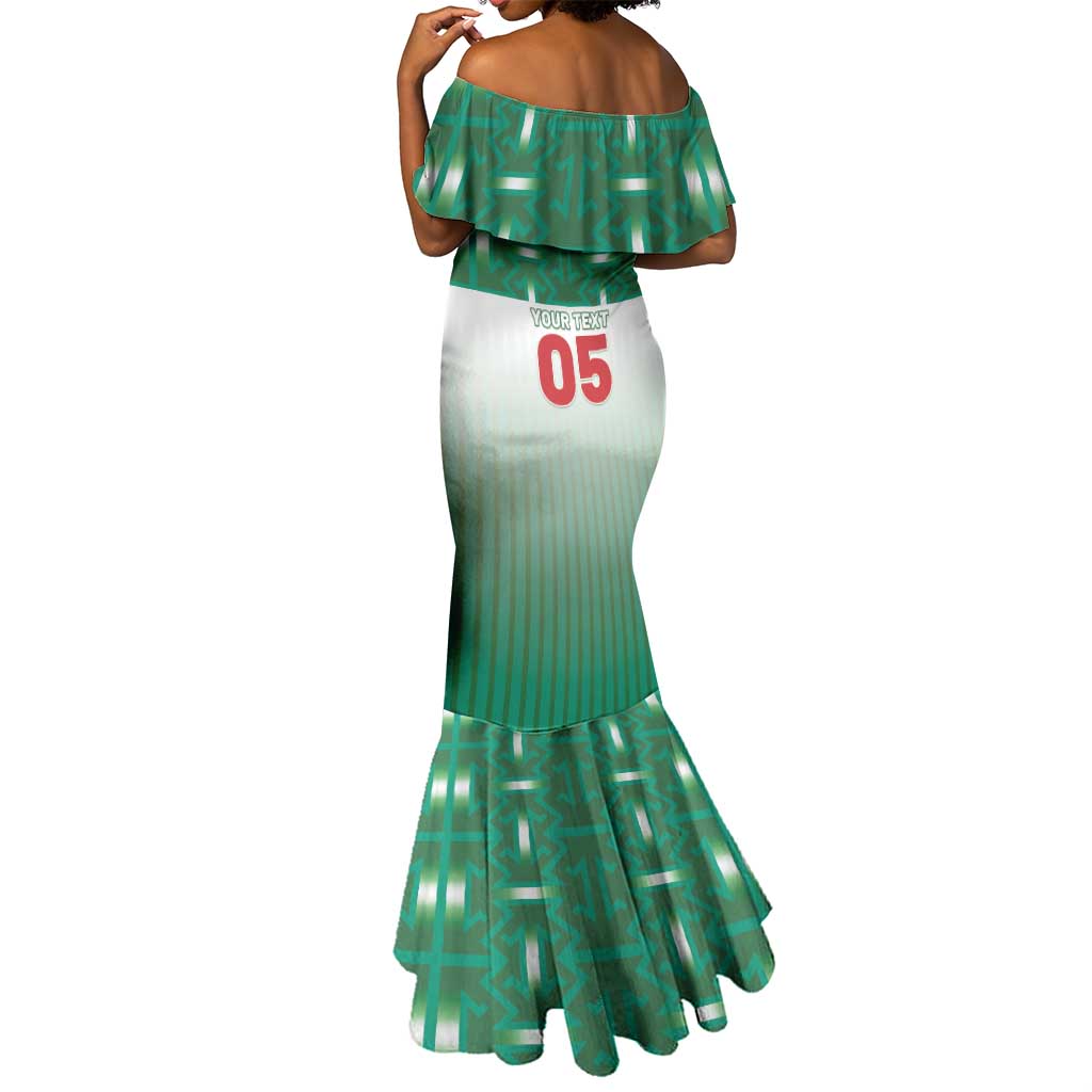 Custom Morocco Football Mermaid Dress 1994 Retro Green Version - African Pride