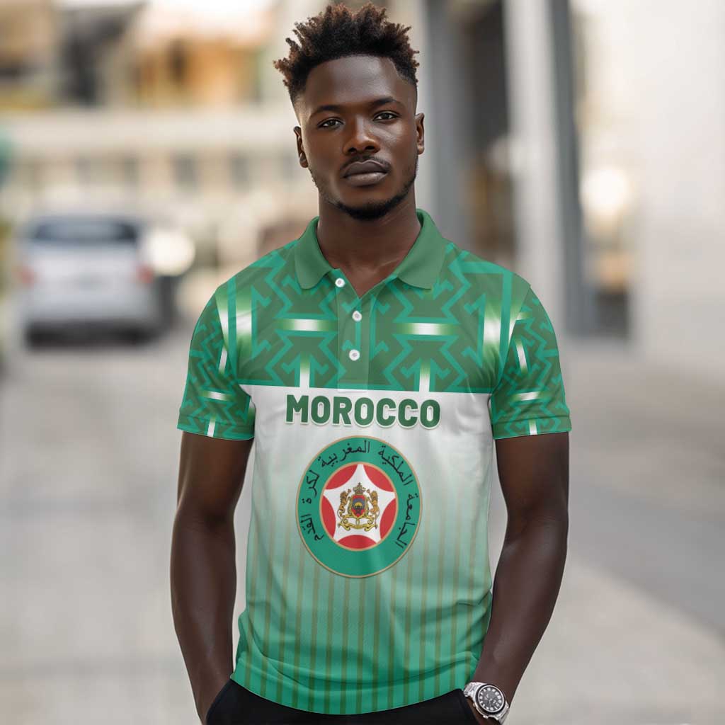 Custom Morocco Football Polo Shirt 1994 Retro Green Version - African Pride