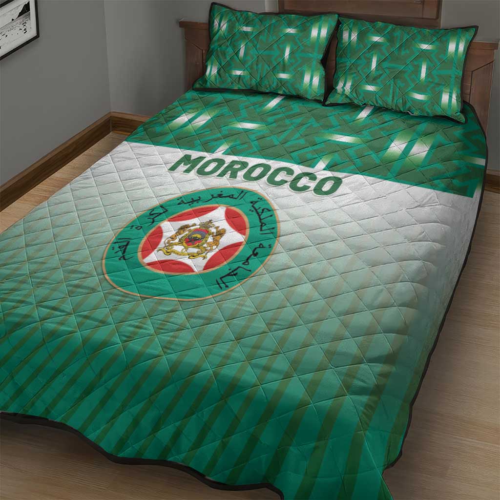 Morocco Football Quilt Bed Set 1994 Retro Green Version - African Pride