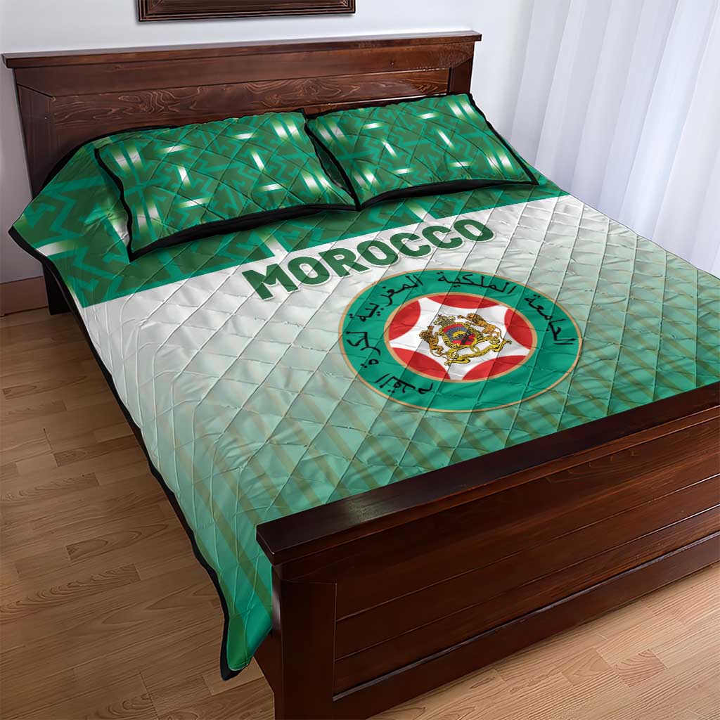 Morocco Football Quilt Bed Set 1994 Retro Green Version - African Pride