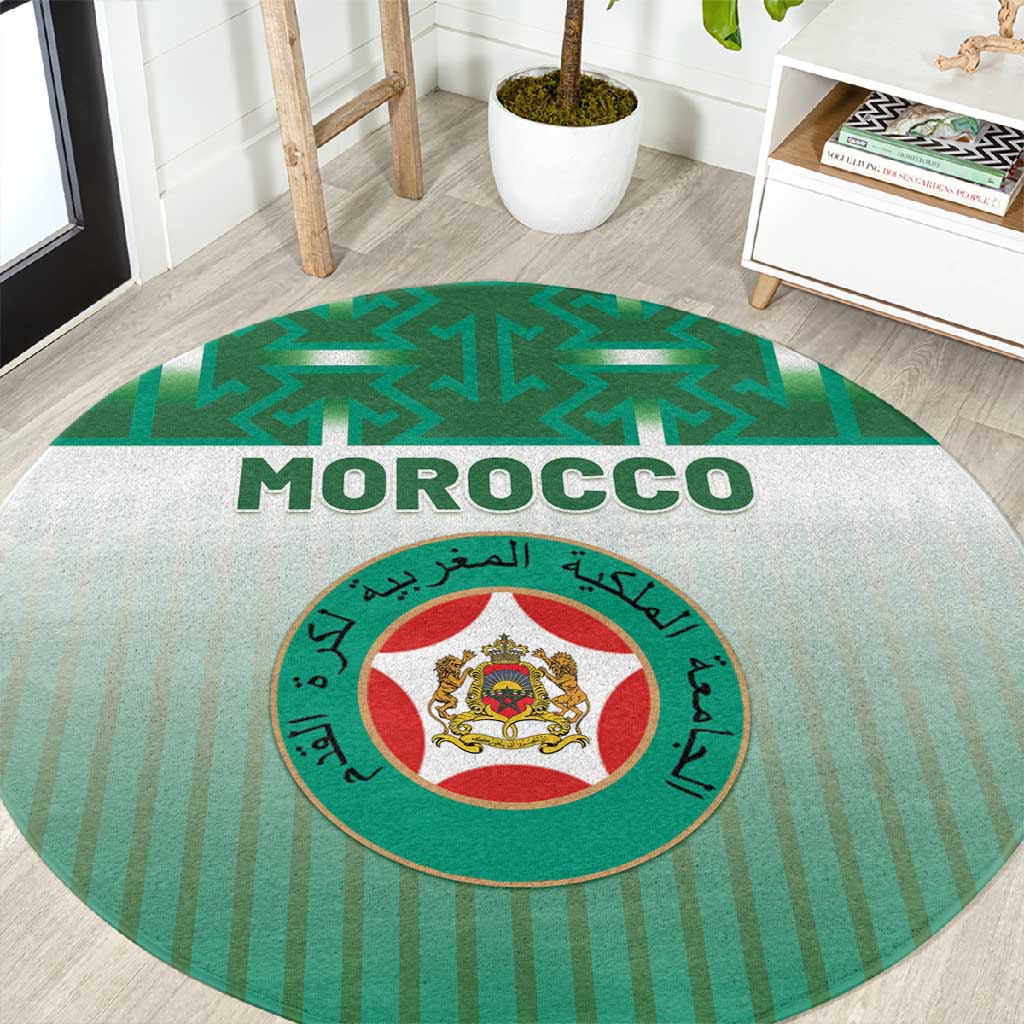 Morocco Football Round Carpet 1994 Retro Green Version - African Pride