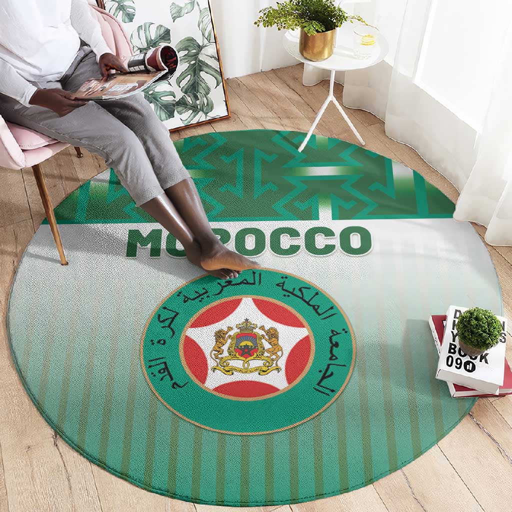 Morocco Football Round Carpet 1994 Retro Green Version - African Pride