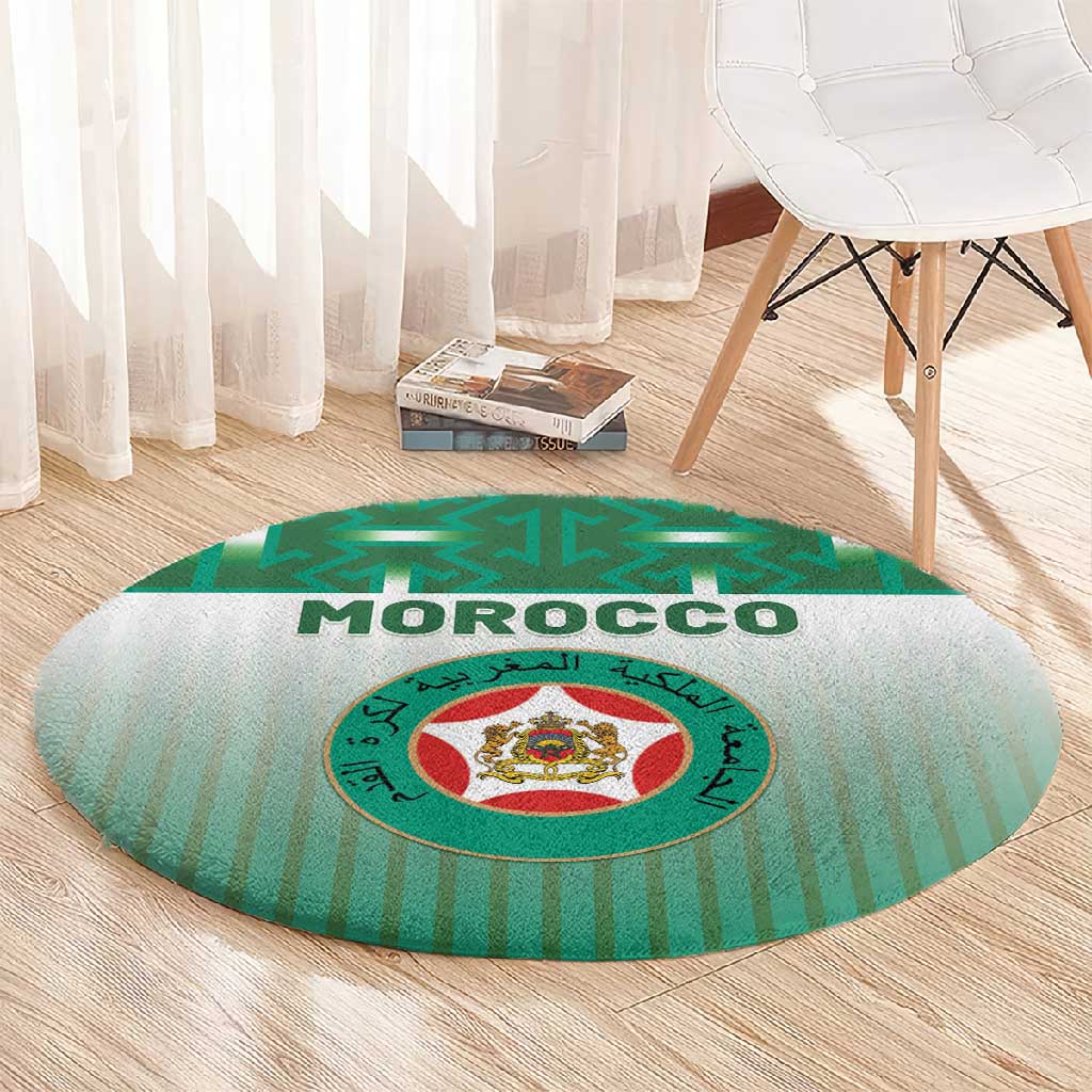 Morocco Football Round Carpet 1994 Retro Green Version - African Pride