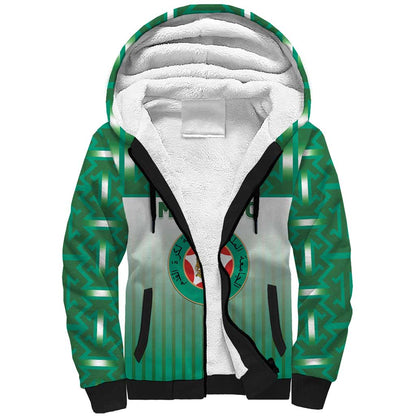 Custom Morocco Football Sherpa Hoodie 1994 Retro Green Version - African Pride