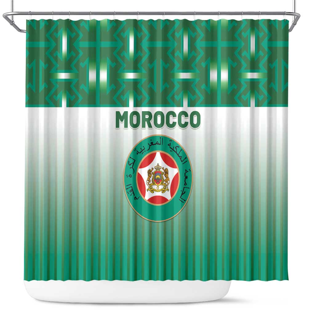 Morocco Football Shower Curtain 1994 Retro Green Version - African Pride