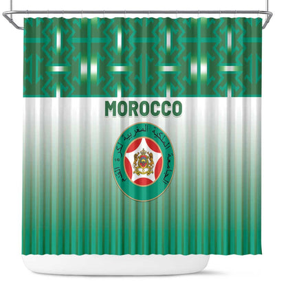 Morocco Football Shower Curtain 1994 Retro Green Version - African Pride