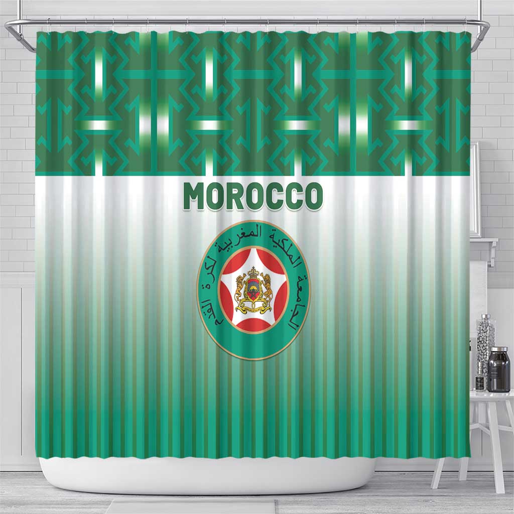Morocco Football Shower Curtain 1994 Retro Green Version - African Pride