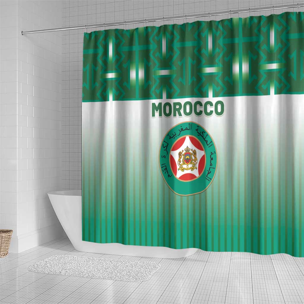 Morocco Football Shower Curtain 1994 Retro Green Version - African Pride