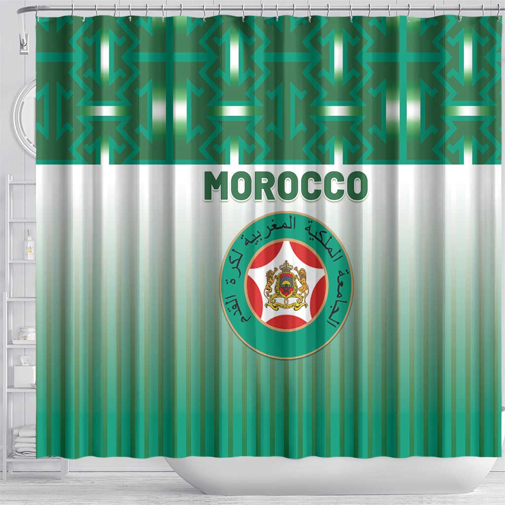 Morocco Football Shower Curtain 1994 Retro Green Version - African Pride