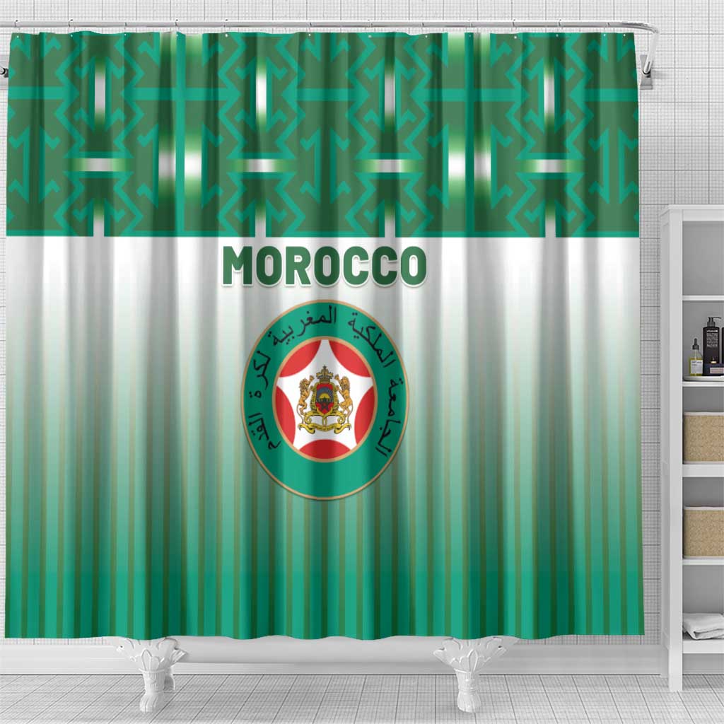 Morocco Football Shower Curtain 1994 Retro Green Version - African Pride