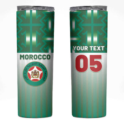 Custom Morocco Football Skinny Tumbler 1994 Retro Green Version - African Pride