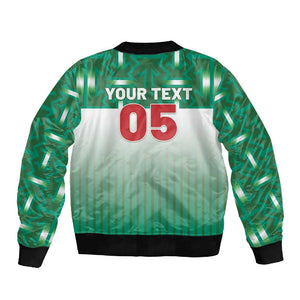 Custom Morocco Football Sleeve Zip Bomber Jacket 1994 Retro Green Version - African Pride