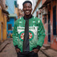 Custom Morocco Football Sleeve Zip Bomber Jacket 1994 Retro Green Version - African Pride