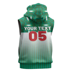 Custom Morocco Football Sleeveless Hoodie 1994 Retro Green Version - African Pride