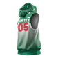 Custom Morocco Football Sleeveless Hoodie 1994 Retro Green Version - African Pride