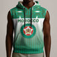 Custom Morocco Football Sleeveless Hoodie 1994 Retro Green Version - African Pride