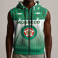 Custom Morocco Football Sleeveless Zip Hoodie 1994 Retro Green Version - African Pride