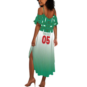 Custom Morocco Football Summer Maxi Dress 1994 Retro Green Version - African Pride