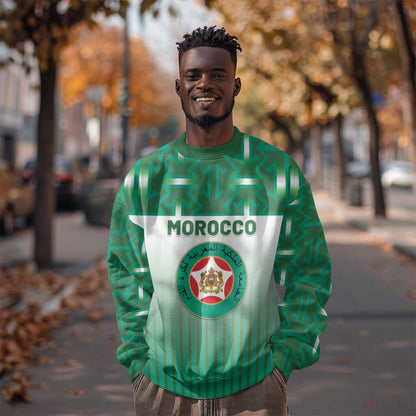 Custom Morocco Football Sweatshirt 1994 Retro Green Version - African Pride