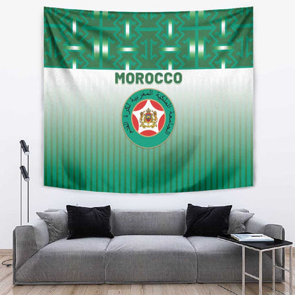 Morocco Football Tapestry 1994 Retro Green Version - African Pride