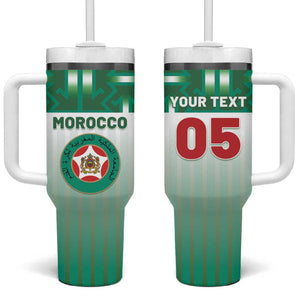 Custom Morocco Football Tumbler With Handle 1994 Retro Green Version - African Pride