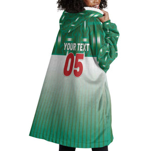 Custom Morocco Football Wearable Blanket Hoodie 1994 Retro Green Version - African Pride