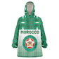 Custom Morocco Football Wearable Blanket Hoodie 1994 Retro Green Version - African Pride