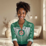 Custom Morocco Football Women Casual Shirt 1994 Retro Green Version - African Pride