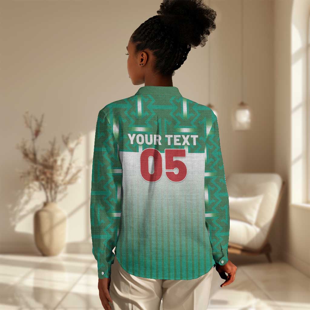 Custom Morocco Football Women Casual Shirt 1994 Retro Green Version - African Pride