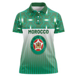 Custom Morocco Football Women Polo Shirt 1994 Retro Green Version - African Pride
