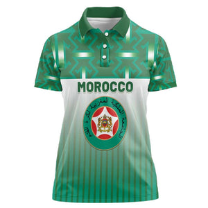 Custom Morocco Football Women Polo Shirt 1994 Retro Green Version - African Pride