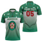 Custom Morocco Football Zipper Polo Shirt 1994 Retro Green Version - African Pride