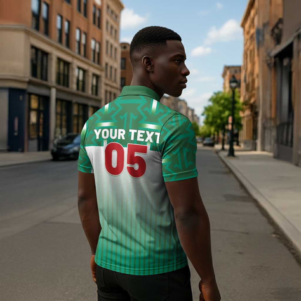 Custom Morocco Football Zipper Polo Shirt 1994 Retro Green Version - African Pride