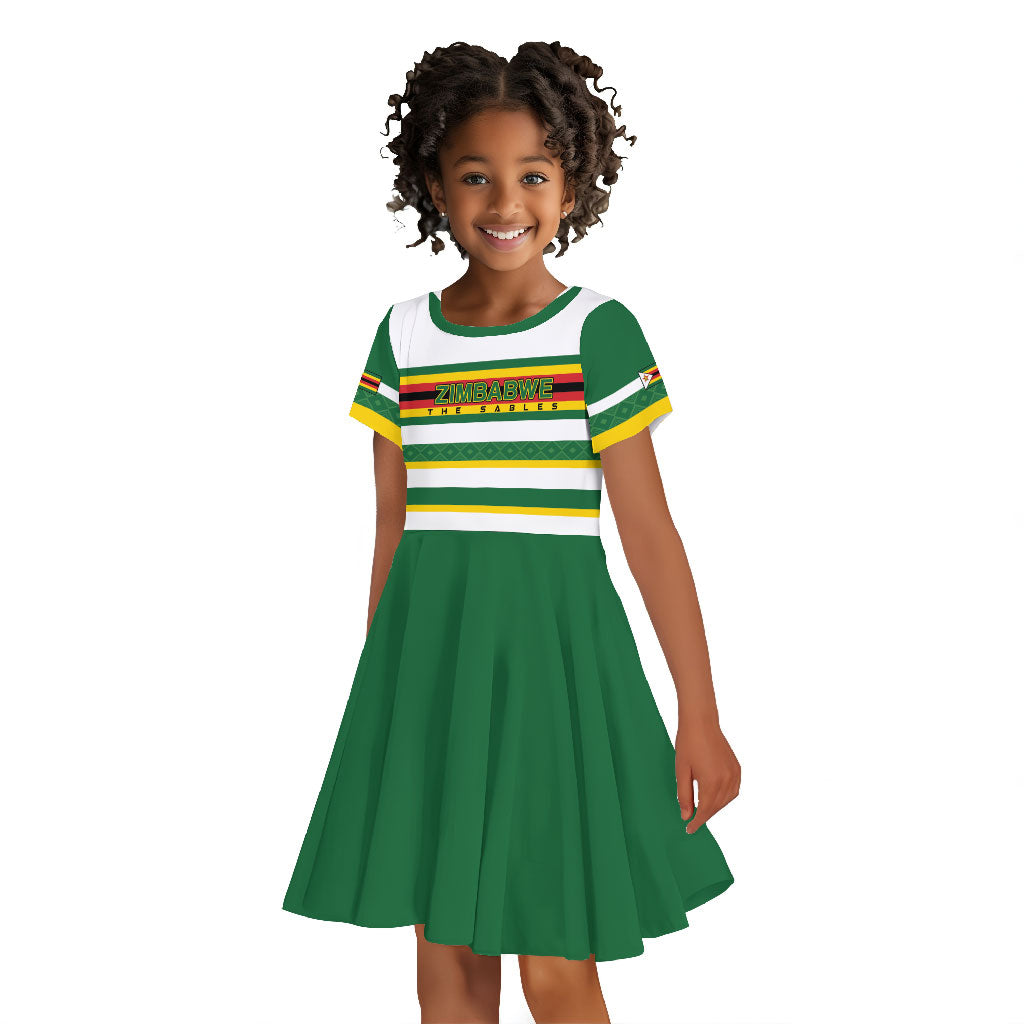 Zimbabwe Rugby Custom Kid Short Sleeve Dress Sables National Pride