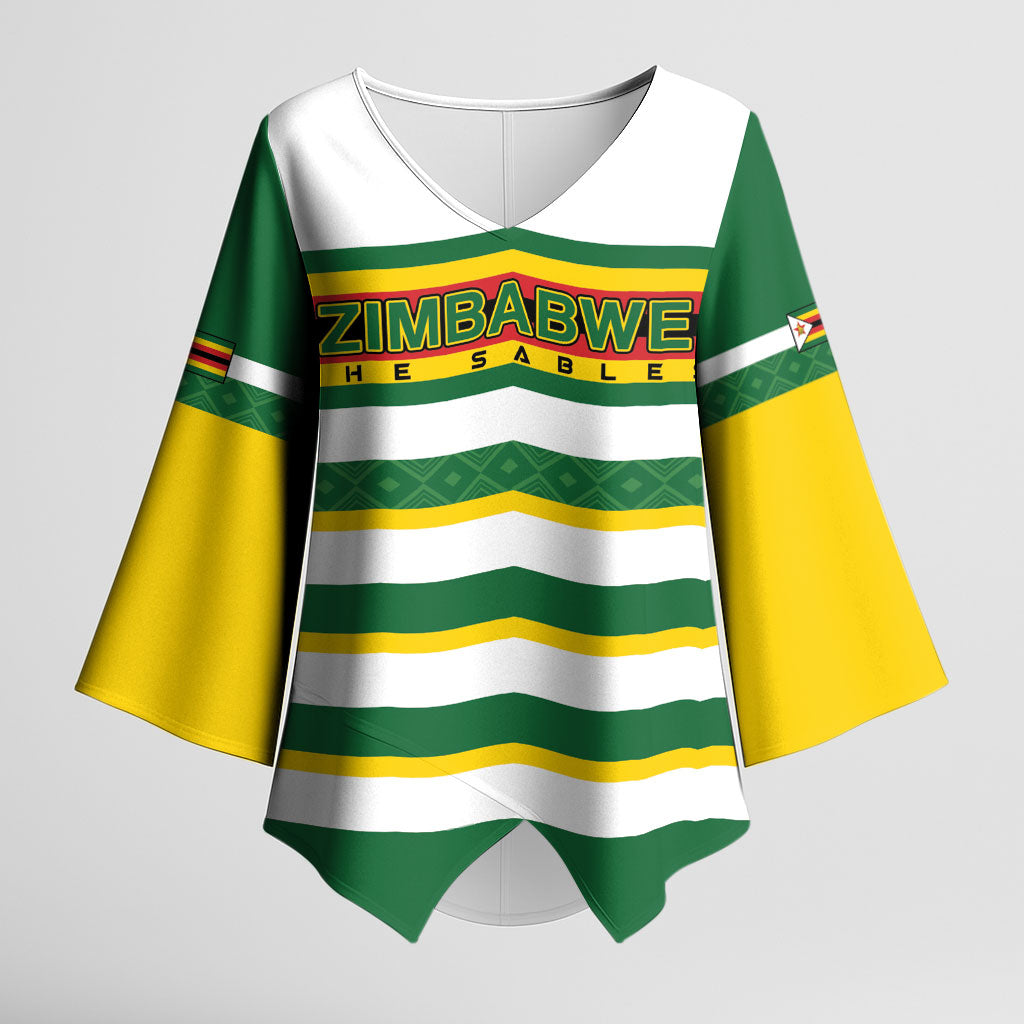 Zimbabwe Rugby Custom Kimono Sleeve Blouse Sables National Pride