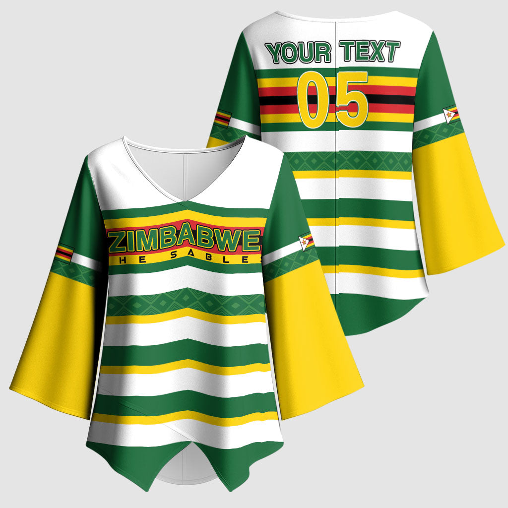 Zimbabwe Rugby Custom Kimono Sleeve Blouse Sables National Pride