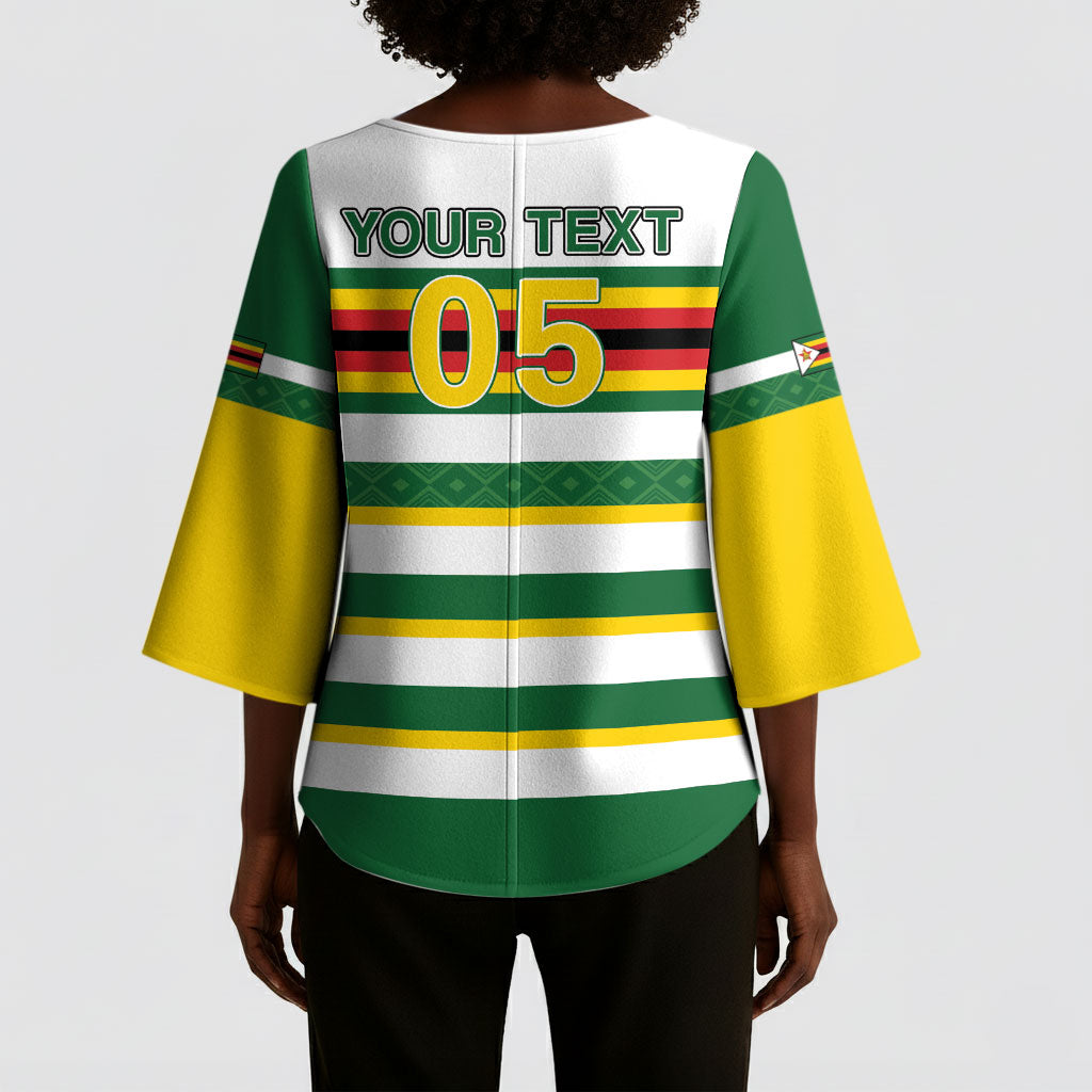 Zimbabwe Rugby Custom Kimono Sleeve Blouse Sables National Pride