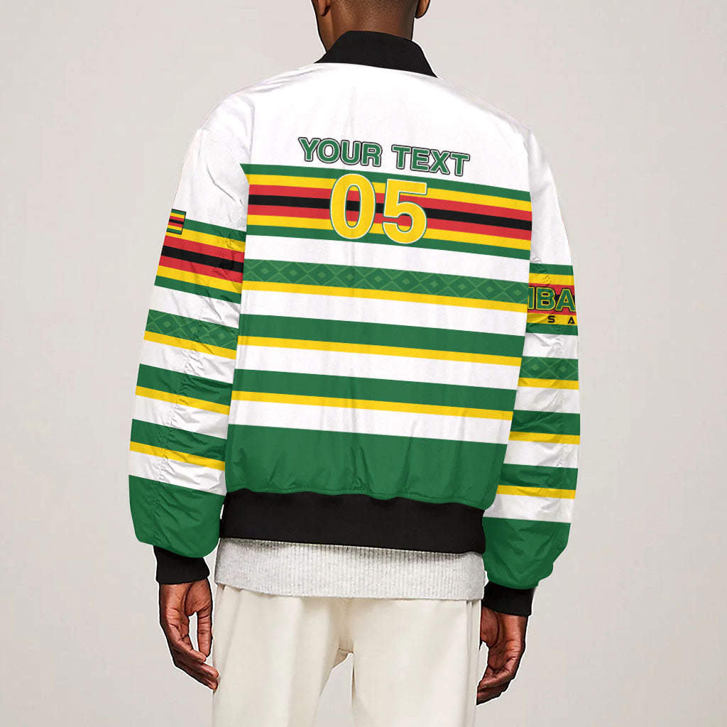 Zimbabwe Rugby Custom Sleeve Zip Bomber Jacket Sables National Pride