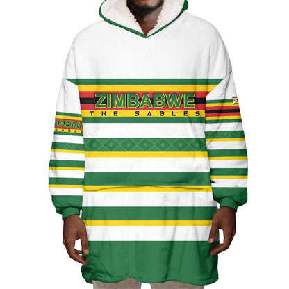 Zimbabwe Rugby Custom Wearable Blanket Hoodie Sables National Pride