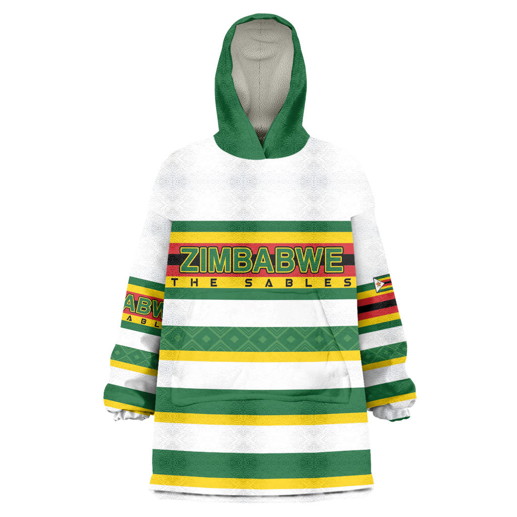 Zimbabwe Rugby Custom Wearable Blanket Hoodie Sables National Pride