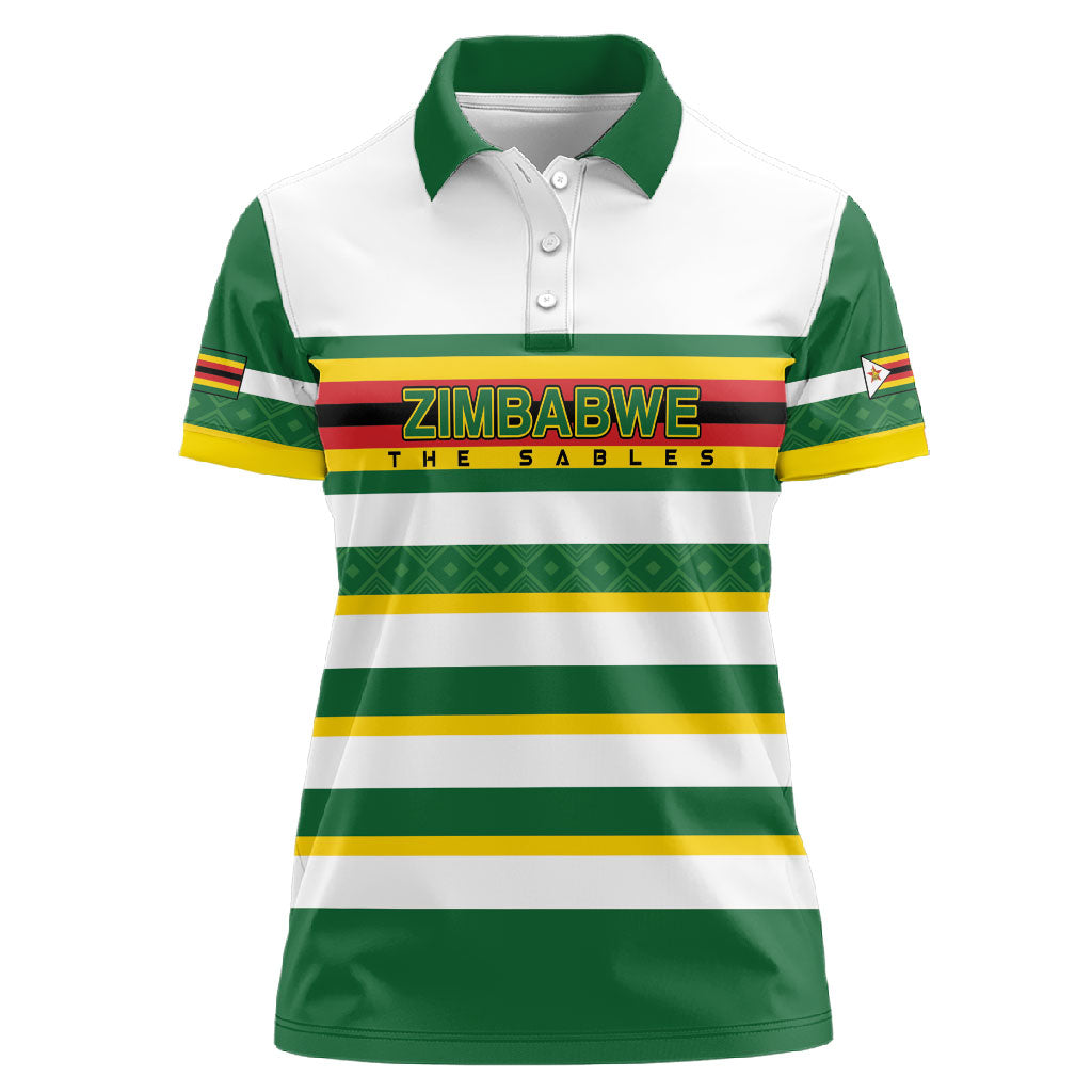 Zimbabwe Rugby Custom Women Polo Shirt Sables National Pride