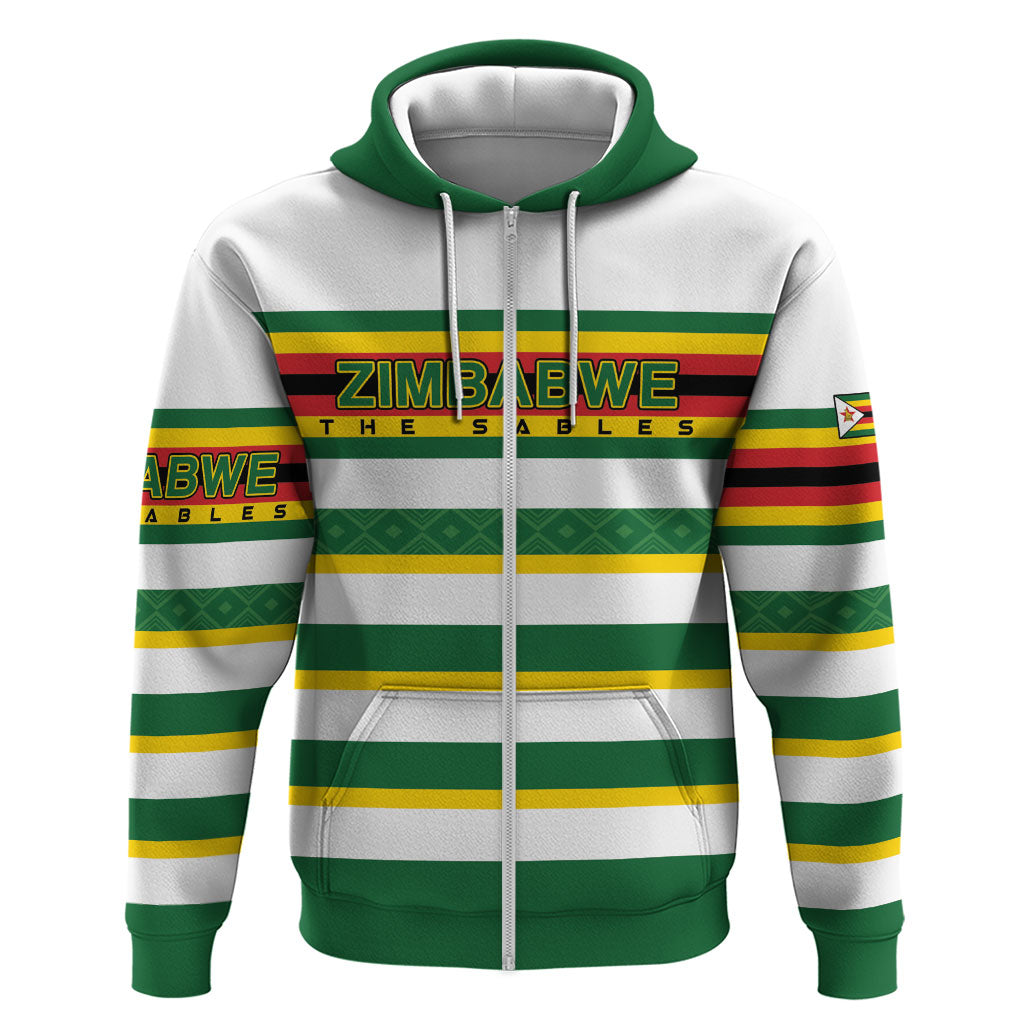 Zimbabwe Rugby Custom Zip Hoodie Sables National Pride