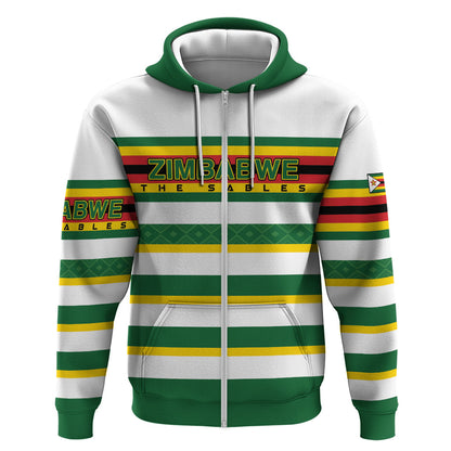 Zimbabwe Rugby Custom Zip Hoodie Sables National Pride