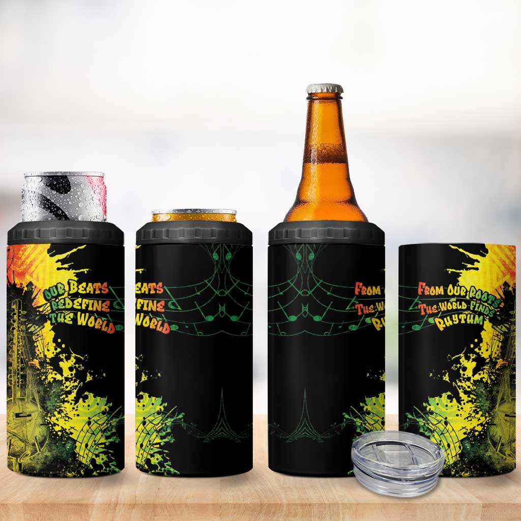 Afro Music Pride 4 in 1 Can Cooler Tumbler From Our Roots The World Finds Rhythm - African Pride