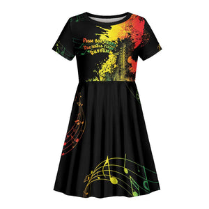 Afro Music Pride Kid Short Sleeve Dress From Our Roots The World Finds Rhythm - African Pride