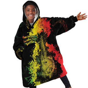 Afro Music Pride Kid Wearable Blanket Hoodie From Our Roots The World Finds Rhythm - African Pride